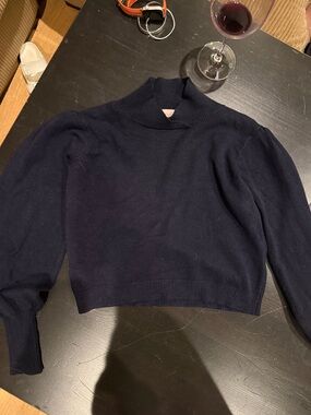 Philosophy Navy Cowl Neck Pullover Sweater